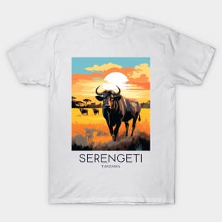 A Pop Art Travel Print of the Serengeti National Park - Tanzania T-Shirt